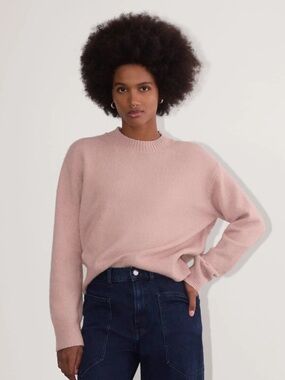 Everlane Cocoon Crew in Plush Cotton Dusty Rose